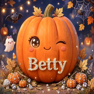 a pumpkin with the word betty written on it Halloween Name sienna