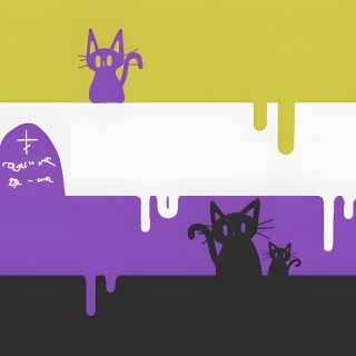 an image of halloween scene with skulls and tombstones Nonbinary Halloween Nonbinary Flag Minecraft Banner, Nonbinary Banner Minecraft, Aroace Halloween Flag, dark khaki