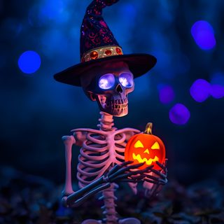 a skeleton in a witches hat holding a pumpkin Zedge Halloween Iphone Photos, Halloween, Favorite Holiday, Halloween Art, Halloween Skeletons, black