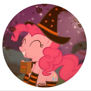 a pinkie pony with a witch hat on Pinkie Pie Halloween Fluttershy Halloween Pfp, Pinkie Pie Vampire, Pinkie Pies Spooky Dream, salmon