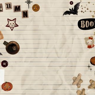an image of halloween stickers on lined paper Tablet Cute Halloween Macbook Colors, Halloween Desktop, November, Mickey Mouse Iphone, light gray