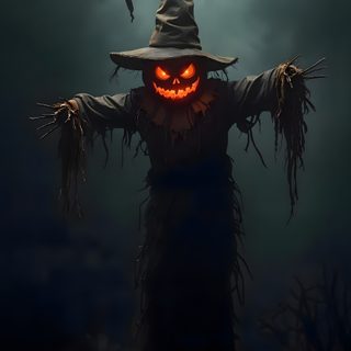 a scary scarecrow with his arms out in front of the camera, wearing a witches hat Halloween Portrait Nightmare Before Christmas, Thanksgiving, Felt Pictures, Witchy, Halloween Artwork, black