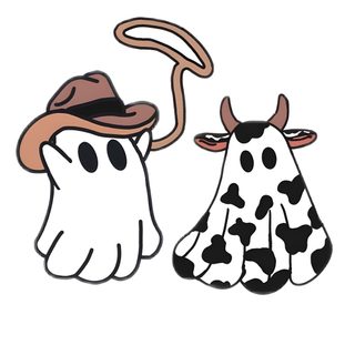 two cartoon cows wearing hats and one has a long horn on it's head Cowboy Ghost Halloween Affiche Design, Cute Images For, Cute Backgrounds, Halloween Canvas Art, white