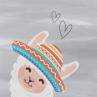 an illustration of a llama wearing a sombrero with hearts on it's forehead Halloween Loving Llamas - Grey Stripes Llama, Tote Bag Design, Alpaca, Canvas Tote, Bags Designer, silver