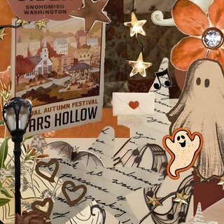 an altered collage with pumpkins, paper and other things on it's surface Halloween Wallpaperiphone Autumn Phone, Halloween Iphone Backgrounds, Halloween Backgrounds, sienna