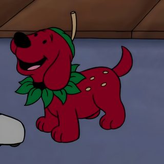 a cartoon dog is standing next to a cat Clifford Halloween Cartoon Mascot Ideas, Clifford The Big Red Dog Pfp, Fictional Dogs, dark olive green