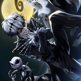 an anime character with white hair holding a skull in front of a full moon background Twisted Wonderland Halloween Twisted Wonderland Skully Card, Disney Twisted Wonderland Characters, Skully J Graves Twisted Wonderland, black