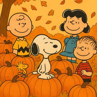 a charlie brown thanksgiving card with peanuts and his family on pumpkins in the background Peanuts Halloween Charlie Brown And Snoopy Fall, Snoopy Vibes, Peanuts Fall, Pumpkin Patch, chocolate