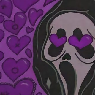 a painting of a person wearing a hoodie with purple hearts in the shape of heart shapes Purple Purple Edgy Aesthetic Halloween Seni Korea, Retro Iphone, Poster Con Illustrazioni, dark slate blue
