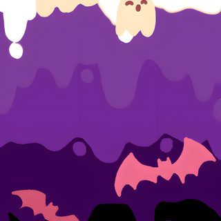three spooky ghost faces floating in the air over a purple and pink background Halloween Pride Cute Ghost And Bat Illustration, Halloween Cartoon Art, Halloween Party Decoration Ideas, dark slate blue