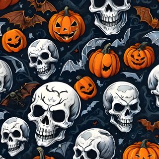 a lot of skulls and pumpkins on a black background for halloween wallpaper or backdrop Halloween Skull And Bat Cool Halloween Backgrounds, Halloween Skull Background Hd, Halloween Background Skull, dark slate gray