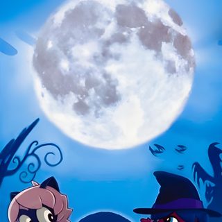 two cartoon characters standing in front of a full moon Miraculous Ladybug Halloween Movie Posters, Miraculous Ladybug Halloween, Miraculous Ladybug Phone, dodger blue