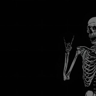 a skeleton holding a knife in the dark Laptop Hd 1080p Aesthetic Halloween Skeleton Desktop, Black And White Mc, Computer Aesthetic Black,