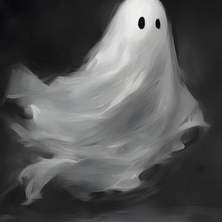 a black and white photo of a ghost Halloween Not Blurry Ghost Silhouette, Ghost Drawing, Monster Under The Bed, Halloween Rocks, dark slate gray