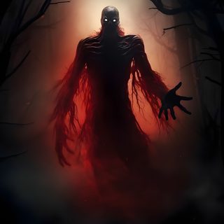 a scary looking man in the woods with his hands out to light up something red Halloween Monsters Scary Monsters, Matte Gloss, Fantasy Male, Scary Halloween, Dark Fantasy Art, black