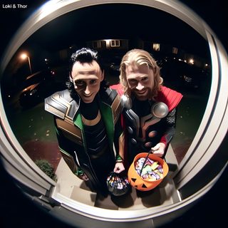 two men dressed as thor and loki in front of a round window looking at the camera Marvel Halloween Thor Funny, Funny Sherlock, Loki Avengers, Marvel Images, Mickael Jackson, black