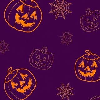 halloween pumpkins and spider web seamless background with orange outline on dark purple backdrop Halloween Purple And Orange Halloween Backgrounds Purple, Purple Halloween Background, Purple And Orange Halloween, indigo