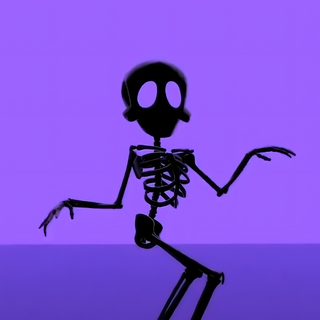 a cartoon skeleton is dancing in the dark purple light with his arms outstretched and legs spread out Halloween Dancing Skeleton Happy Halloween Skeleton, Halloween Funny Pictures, Funny Halloween, medium slate blue
