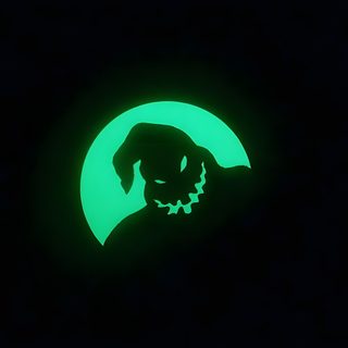the silhouette of a dog is shown in front of a green moon with black background Zero Halloween Creepy Oogie Boogie, Boogie Man, Aesthetic Oogie Boogie, Oogie Boogie 4k, Oggie Boogie, black