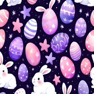an image of easter eggs and bunnies in the dark sky with stars on them Halloween Easter Ideas Cute Easter Pictures, Hand And Finger Tattoos, Easter Backgrounds, Easter, slate blue