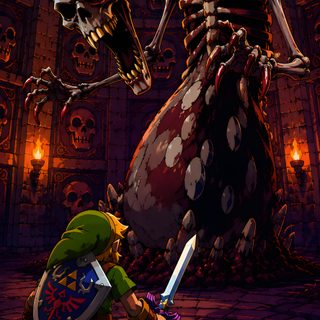the legend of zelda and link between two giant monsters Legend Of Zelda Halloween black