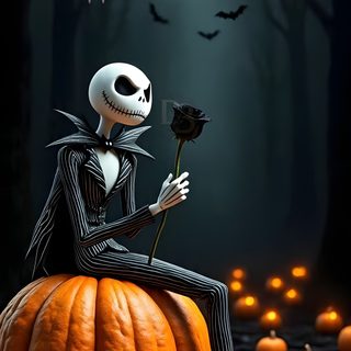 a skeleton sitting on top of a pumpkin Happy Halloween Jack Skellington Christmas Love, Pumpkin King, Jack Skellington, Nightmare Pumpkin King, black