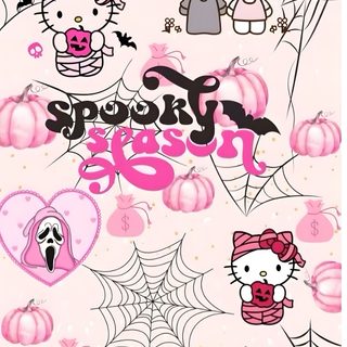 hello kitty halloween wallpaper with pumpkins and spider web Pink Pink Hello Kitty Halloween Hello Kitty Halloween, Pink Hello Kitty Iphone, Halloween Iphone Backgrounds, linen