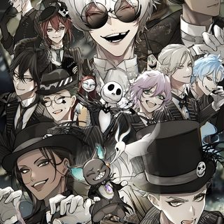 an anime poster with many different characters Twisted Wonderland Halloween Beach Theme Cupcakes, Deidara, Bahasa Jepun, dim gray
