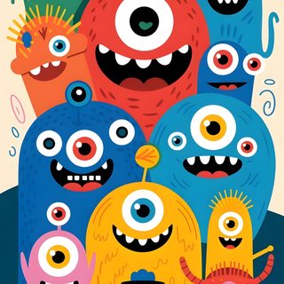 a group of cartoon monsters standing next to each other Halloween Monsters Cute Monster Background, Monsters, Halloween Pattern Seamless, light coral