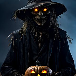 a scary scarecrow holding a jack o lantern Halloween Scary Halloween Scary, Samhain Halloween, Michael Jackson Dance, Scary Pumpkin Carving, black