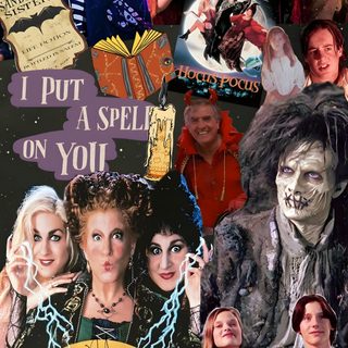 the hockies collage has been altered to look like halloween movies Halloween Hocus Pocus Trick Or Treat, dark olive green