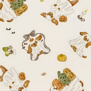 an animal themed wallpaper with pumpkins and dogs Corgi Halloween Birthday, Fall Dog, Holiday, Dog, Weiner Dog, Kawaii Aesthetic, antique white