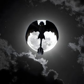 a black and white photo of a bat flying in the night sky with clouds below Toothless Halloween Image Minions, Toothless, Cute Toothless, Httyd Funny, Warface, Night Fury Dragon, black