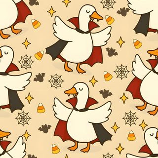 a pattern with ducks and stars on a light brown background that is very similar to the image above Halloween Goose Halloween Cute, Cute Blue, Baby Pink Aesthetic, Halloween Iphone, Pretty Phone, wheat