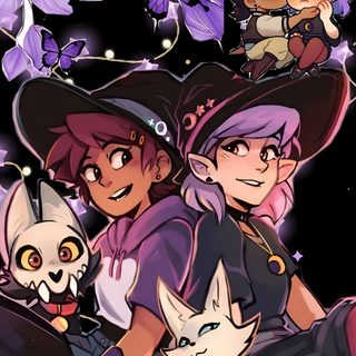 an image of some cartoon characters with cats The Owl House Halloween The Owl House Fan Art, Owl House Fan Art, The Owl House Ships Fanart, dark slate gray