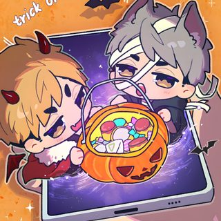 pmzing (@zing14268125) on X   trick or treat🎃🎃 Baby Miya Twins Haikyuu Halloween Baby Miya Twins, dark salmon