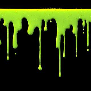 neon green dripping paint on a black background with dark shadows and small drops in the center Halloween Slime Hd black