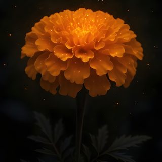 an orange flower is glowing in the dark Halloween Marigold Marigold, Marigold Flower Hd, Sugar Skull Artwork, Wall Paper Phone, black