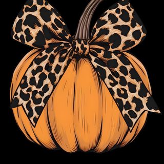 a leopard print pumpkin with a bow on it's head, sitting in front of a black background Halloween Leopard Print Leopard Pumpkin Iphone, Sunflower And Pumpkin, Fall Mama, black