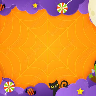 halloween background with pumpkins, jack - o'- lanterns and monsters Kids Halloween Colorful Halloween Border Template, Kids Halloween Background, Halloween Candy Border, dark orange