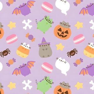 Pusheen Cute Halloween Decor Inspiration, Cute Halloween Wallpaper, Halloween Phone Background Ideas, Halloween Pusheen Pattern, Purple Halloween Pattern, Adopt Me Halloween Wallpaper, Cute Halloween Phone Backgrounds, Cute Halloween Phone Wallpaper, Fall Wallpaper Purple Kawaii Kawaii Pusheen Halloween Cute Halloween Decor Inspiration, Cute Halloween, Halloween Phone Background Ideas, thistle
