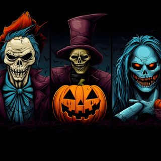 halloween pumpkins with scary faces and hair are lined up against a black background, Halloween Fb Halloween Laptop Scary, Scary Facebook Cover, Halloween Desktop 1920x1080, black
