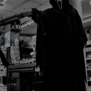 Ghostface with a shoty Diy Ghostface Costume Ideas, Ghostface Costume Black And White, Halloween Horror Movie Character, Halloween Party Decoration Inspiration, Person In Ghostface Costume With Shotgun, Black Ghostface Wallpaper, Ghost Face On The Phone, Ghost Face Wallpapers, Ghost Killer Halloween For Men Diy Ghostface Costume Ideas, Ghostface Costume Black And White, Halloween Horror Movie Character, dark slate gray