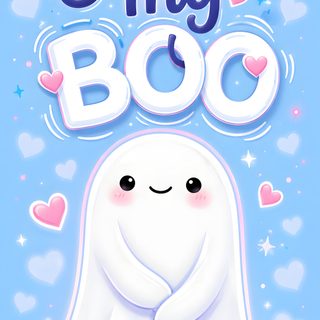 you're my boo ghost with hearts and stars on the background, in blue Cute Halloween Hey Boo Hey Boo, Ghost, Funny, light sky blue
