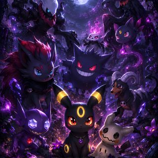 the pokemon movie poster is shown in purple and black colors, with glowing eyes on their faces Halloween Pokemon 4k Gengar All Evolutions, Goth Pokemon, Pokemon Lock Screen, midnight blue