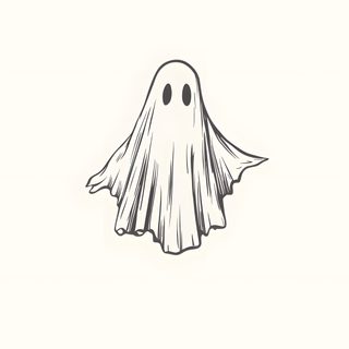 a drawing of a ghost floating in the air Halloween White Background Background Background Ghost, Spooky Halloween Ghost, Ghost Background, seashell