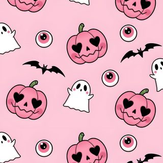 a pink background with lots of halloween pumpkins and ghost faces on the bottom half Pink Pumpkin Halloween Halloween Iphone Pink, Cute Pink Halloween Iphone, Pink Halloween Iphone,