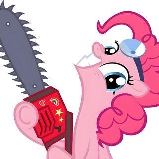 the pinkie is holding up a saw Pinkie Pie Halloween Pie Drawing, Pink Pie, Equestria Girl, Mlp Fan Art, My Lil Pony, lavender blush