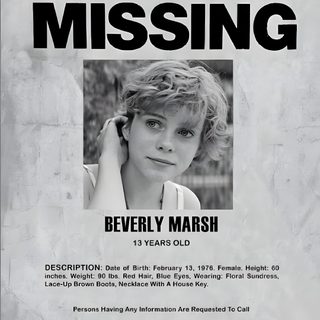 the missing poster for beverly marsh Missing Halloween Poster Beverly Marsh Poster, Barb Missing Poster Printable, It Missing Posters, silver