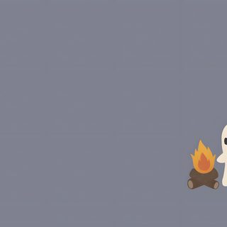 a ghost holding a fire in his hand Cute Ghost Halloween Desktop slate gray
